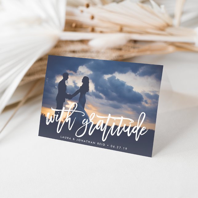 Tarjeta De Agradecimiento Con gratitud | Foto Boda Gracias (Subido por el creador)