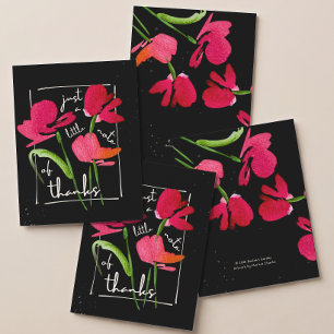 Tarjeta de agradecimiento con guión de flor silves
