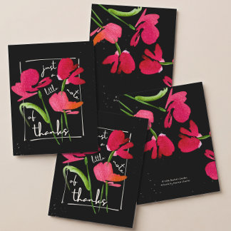 Tarjeta de agradecimiento con guión de flor silves