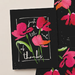 Tarjeta de agradecimiento con guión de flor silves