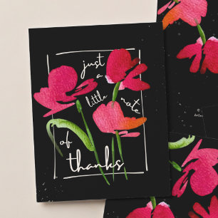 Tarjeta de agradecimiento con guión de flor silves