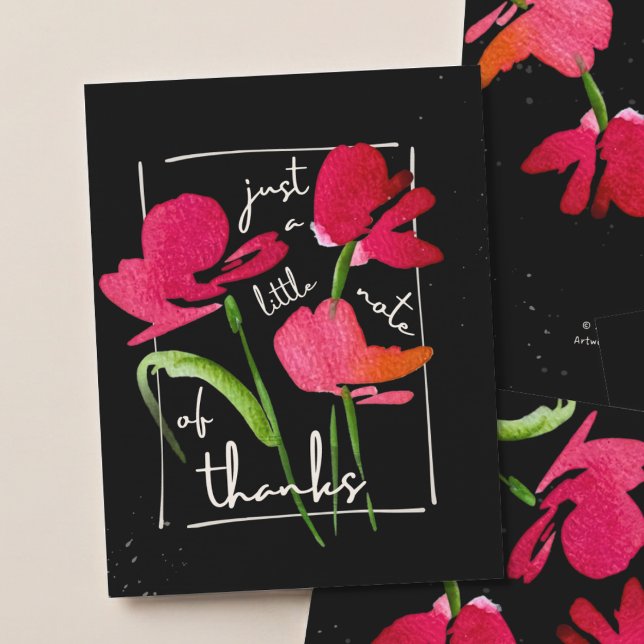 Tarjeta de agradecimiento con guión de flor silves (Subido por el creador)