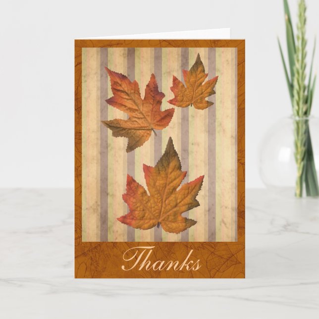 Tarjeta de "agradecimiento" con hojas caídas (Anverso)