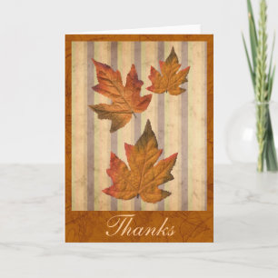 Tarjeta de "agradecimiento" con hojas caídas