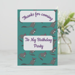 Tarjeta de agradecimiento con ilustración adorable