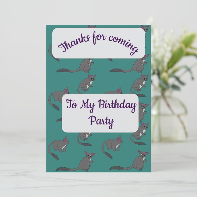 Tarjeta de agradecimiento con ilustración adorable (Anverso de pie)