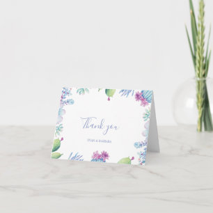Tarjeta de agradecimiento con ilustración floral s