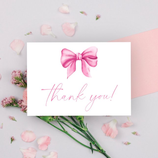 Tarjeta de agradecimiento con lazo rosa (Subido por el creador)