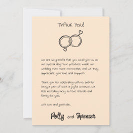 Tarjeta de agradecimiento con letra de Pastel Apri