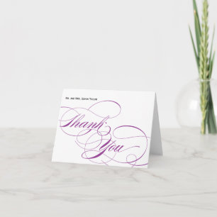 Tarjeta de agradecimiento con letra elegante - Mor
