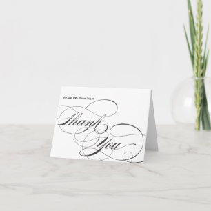 Tarjeta de agradecimiento con letra elegante perso
