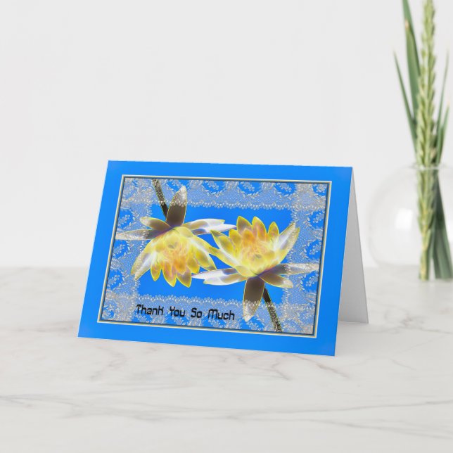 Tarjeta de agradecimiento con lirios de agua amari (Anverso)