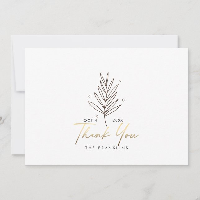 Tarjeta de agradecimiento con logotipo de boda bot (Anverso)