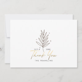 Tarjeta de agradecimiento con logotipo de boda bot