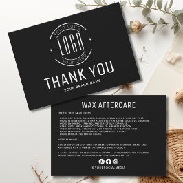 Tarjeta de agradecimiento con logotipo de negocio