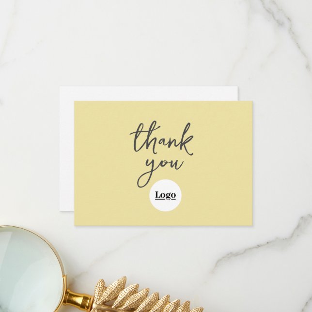 Tarjeta de agradecimiento con logotipo empresarial (Anverso/Reverso In Situ)