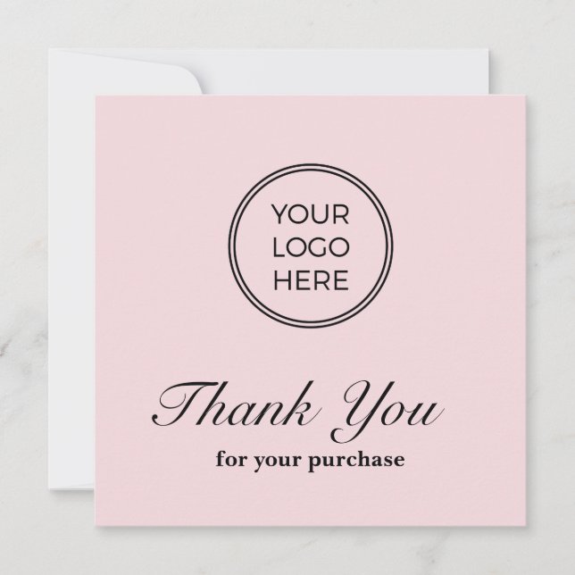 Tarjeta de agradecimiento con logotipo empresarial (Anverso)
