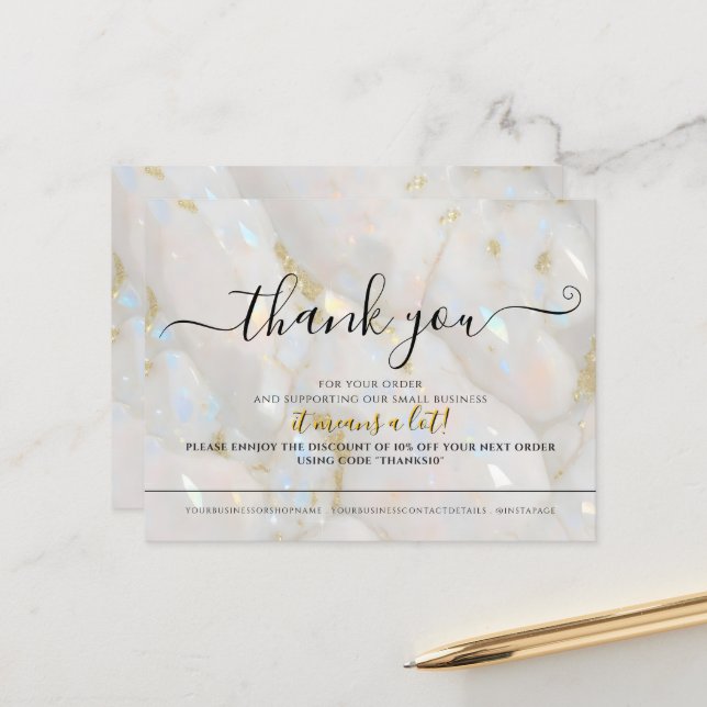 Tarjeta de agradecimiento con logotipo personaliza (Anverso/Reverso In Situ)
