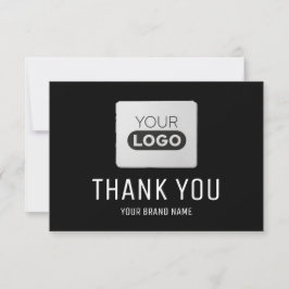 Tarjeta de agradecimiento con logotipo personaliza