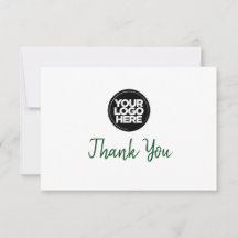 Tarjeta de agradecimiento con logotipo y mensaje p