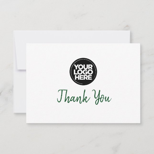 Tarjeta de agradecimiento con logotipo y mensaje p (Anverso)