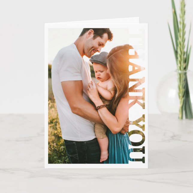 Tarjeta de agradecimiento con marco de foto person (Anverso)