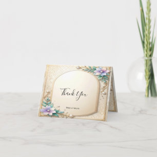 Tarjeta de agradecimiento con marco floral decorat