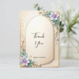 Tarjeta de agradecimiento con marco floral decorat
