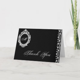 Tarjeta de agradecimiento con monograma de marco g