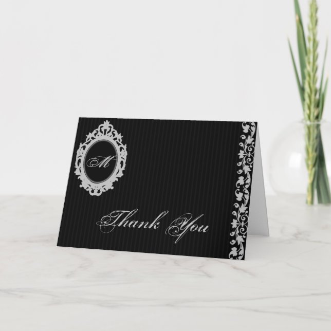 Tarjeta de agradecimiento con monograma de marco g (Anverso)