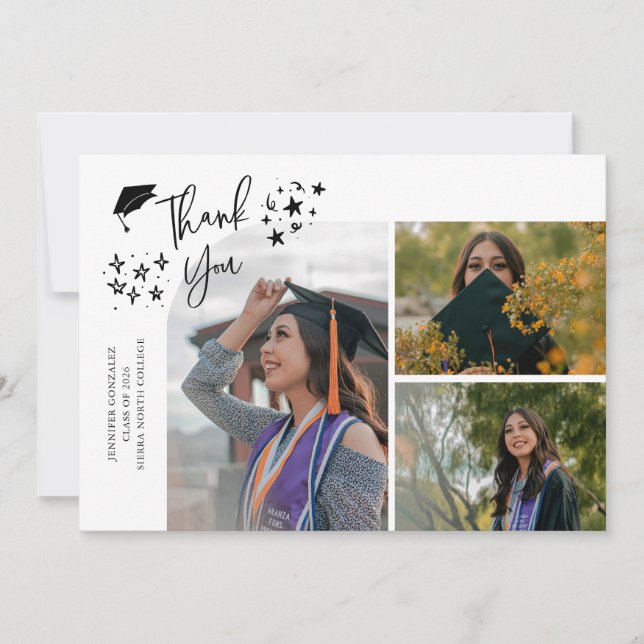 Tarjeta de agradecimiento con múltiples fotos escr (Anverso)