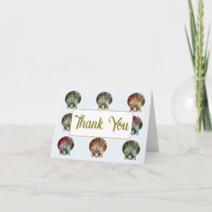 Tarjeta de agradecimiento con patrón de conchas ma