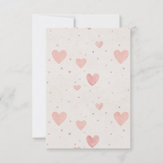 Tarjeta de agradecimiento con patrón de corazones 