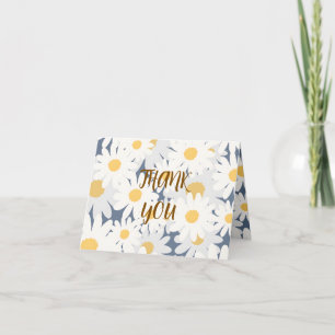 Tarjeta de agradecimiento con patrón floral de mar