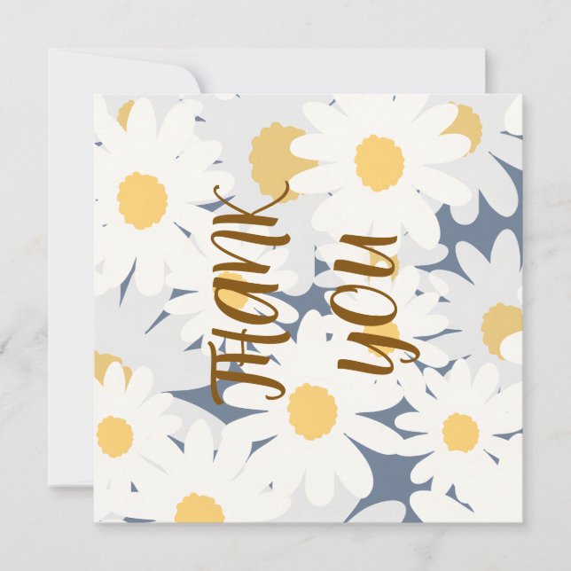 Tarjeta de agradecimiento con patrón floral de mar (Anverso)
