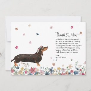 Tarjeta de agradecimiento con perro Dachshund