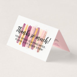 Tarjeta de agradecimiento con pinceladas de pintur