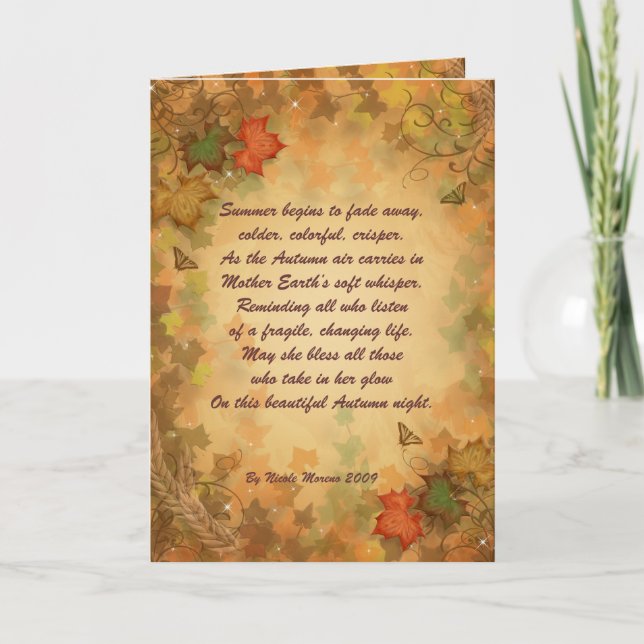 Tarjeta de agradecimiento con poesía (Anverso)