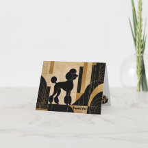 Tarjeta de agradecimiento con silueta de caniche