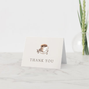 Tarjeta de agradecimiento con tema de café neutral