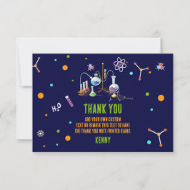 Tarjeta de agradecimiento con tema de ciencia
