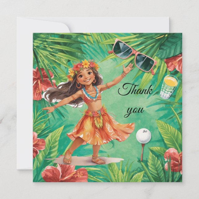Tarjeta de agradecimiento con tema de golf en Hawa (Anverso)