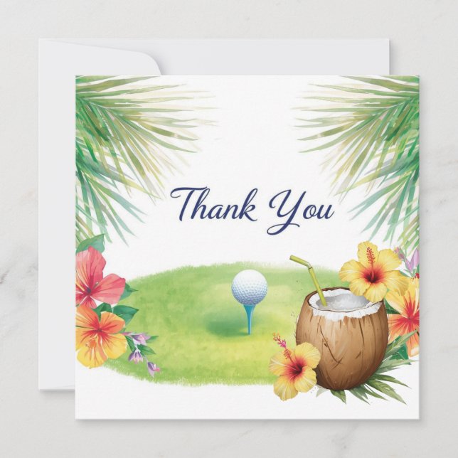 Tarjeta de agradecimiento con tema de golf en Hawa (Anverso)