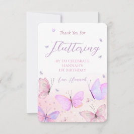 Tarjeta de agradecimiento con tema de mariposa