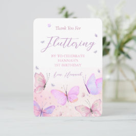 Tarjeta de agradecimiento con tema de mariposa