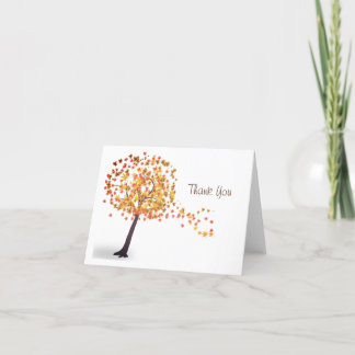 Tarjeta de agradecimiento con tema de otoño (en bl