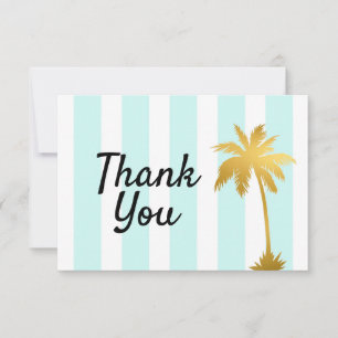Tarjeta de agradecimiento con tema de palmera de o