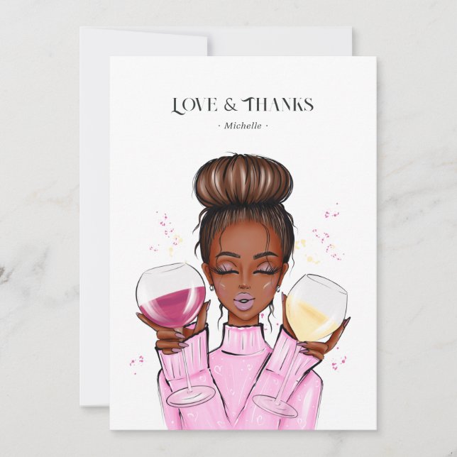 Tarjeta De Agradecimiento Con tema de vino (Anverso)