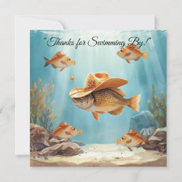 Tarjeta de agradecimiento con tema Fish Party Texa