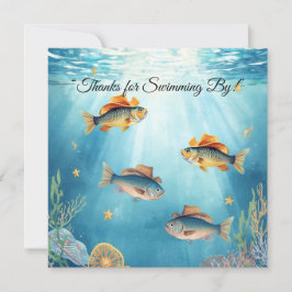 Tarjeta de agradecimiento con tema Fish Party Texa
